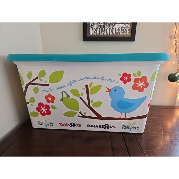 Vintage Toys R Us Large 21"Pampers  Pampers Floral Rubbermaid Storage Babies R - Picture 3 of 7